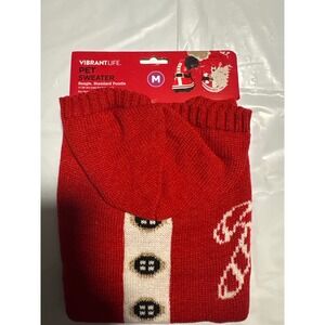 Vibrant Life Pet Sweater Medium Red Santa Suit Dog Clothes 17 Inch Back Length